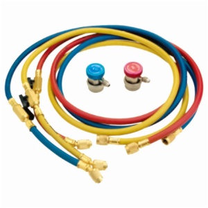 Set Of 3 Flexible Hoses Whit Shut Off Ball Valves For R410A / R407C / R22