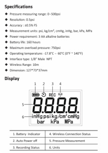 PGW-500 wireless digital pressure guage